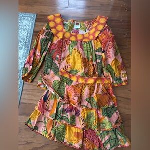 Farm Rio Leopard Skirt and Shirt Set
